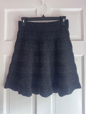 ba&sh Black Knit A-Line Sweater Skirt Size Small Made in Italy